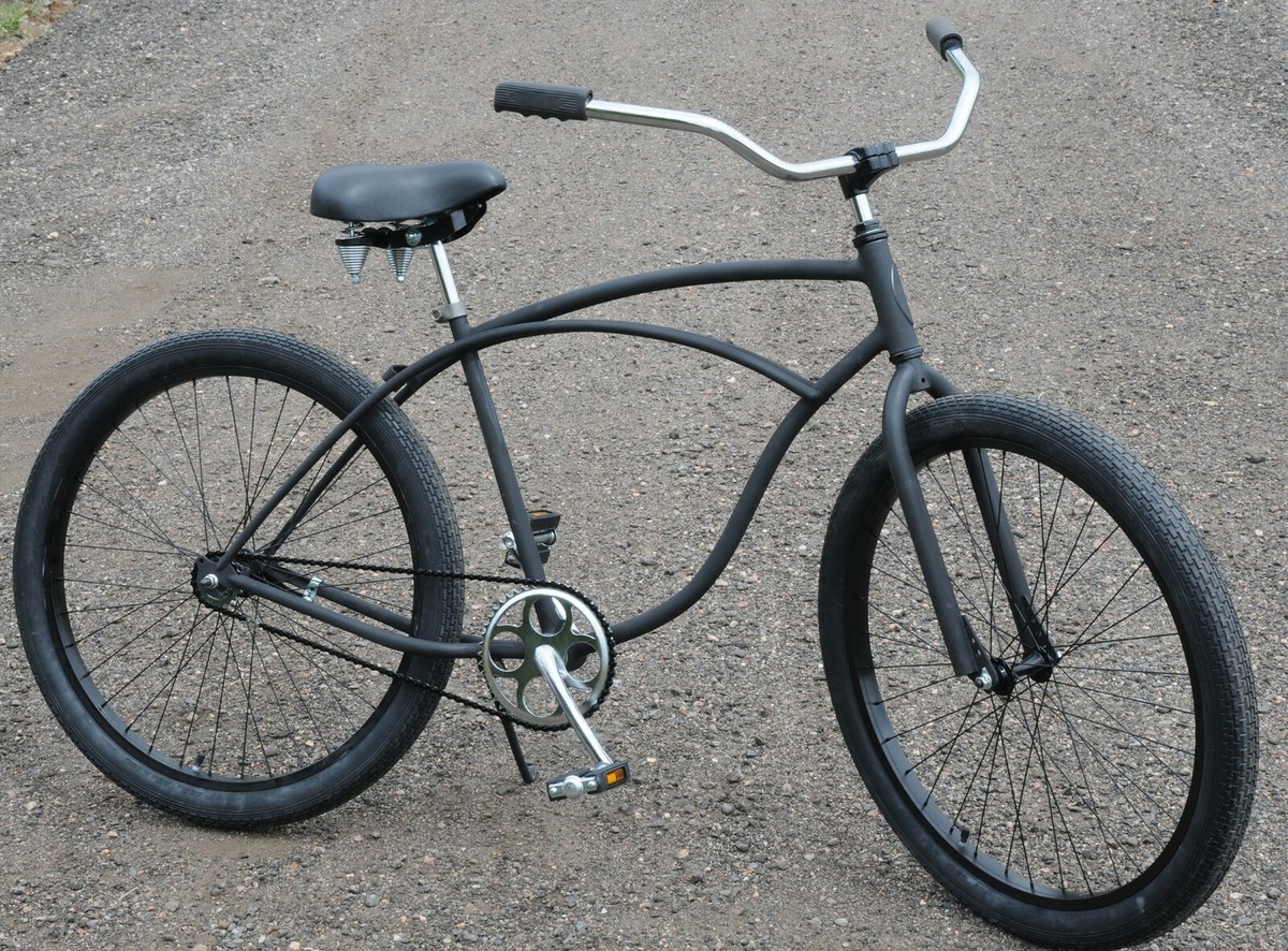 ReCycLeD Vintage Classic Schwinn Flat Black Cruiser BICYCLE HotRod