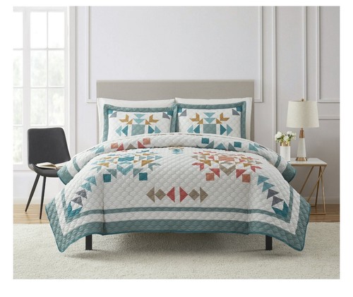 New Tribal Quilt Bedding Twin XL Size Bed in a Bag Comforter Set Sheets Bedspr