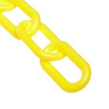 Plastic Barrier Chain, Yellow, 1.5-Inch Link Diameter, 25-Foot Length 30002-25