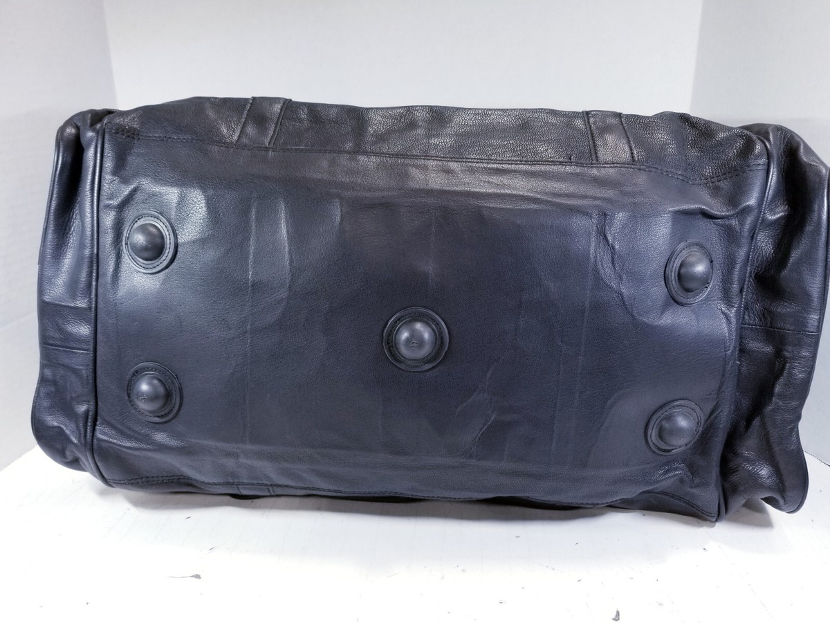 バッグ black leather bag Classy Leather Bags Black Travel Duffel Bag 23