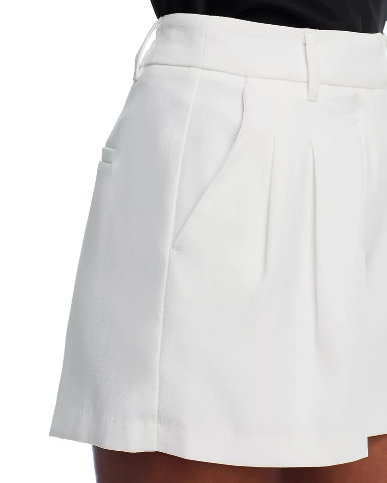 Aqua L110708 Womens White Pleated Suit Mini Shorts Size XS - Image 2 of 4