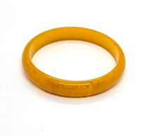 Mid Century  Bakelite  Round Egg Yolk Yellow Bangle Simichrome Tested