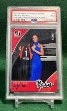 2019 Panini Donruss WNBA Jackie Young Press Proof Purple Rookie #9, /99 PSA NM 7