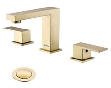 Gnixne BasinBathroom Faucet Matte Gold 2-Handle 8Inch Widespread Sink Faucet