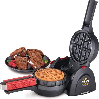 Presto Stuffler Stuffed Electric Belgian Waffle Maker,Non-Stick,900W, Flips 180°