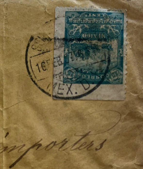 Cubierta Registrada México 15c Brt. Caja de llegada Blue Scott 251 a Nueva York 16 de febrero de 1897 Foto 3 de 4