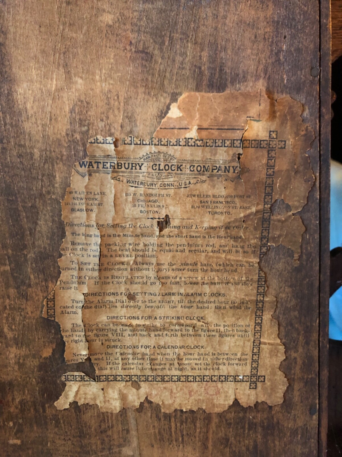 vintage waterbury mantel clock eBay