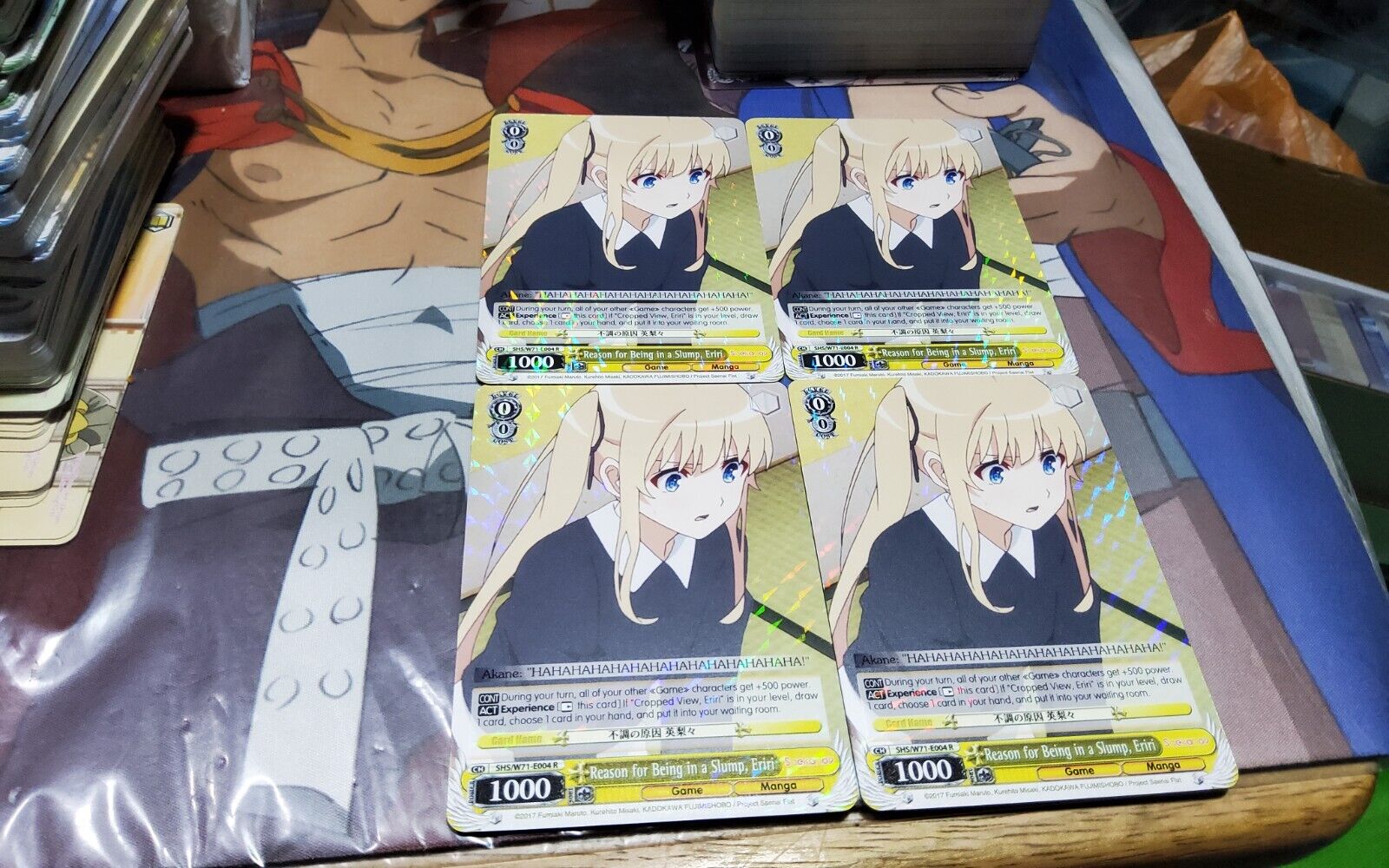 REASON FOR BEING IN A SLUMP, ERIRI X 4 R SAEKANO 2 WEISS SCHWARZ ENGLISH