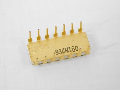 Sylvania SM-163 935 Vintage Gold White Ceramic 14-Pin IC