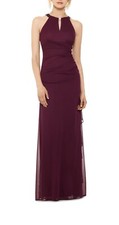 NWT Betsy and Adam Womens Purple Maxi Evening Dress Gown 6