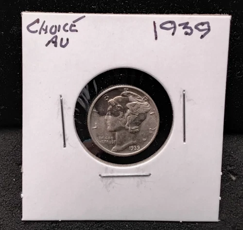 1939 MERCURY SILVER DIME- CHOICE AU - HO44