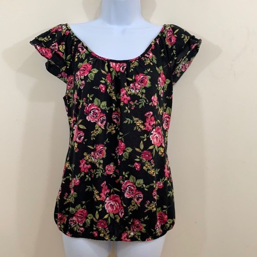 No Boundaries Floral Short Sleeve Shirt Size L - 第 1/8 張圖片
