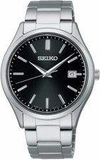 SEIKO SELECTION SBPX147 Sapphire Crystal 38.7mm Solar Watch Silver Black Dial