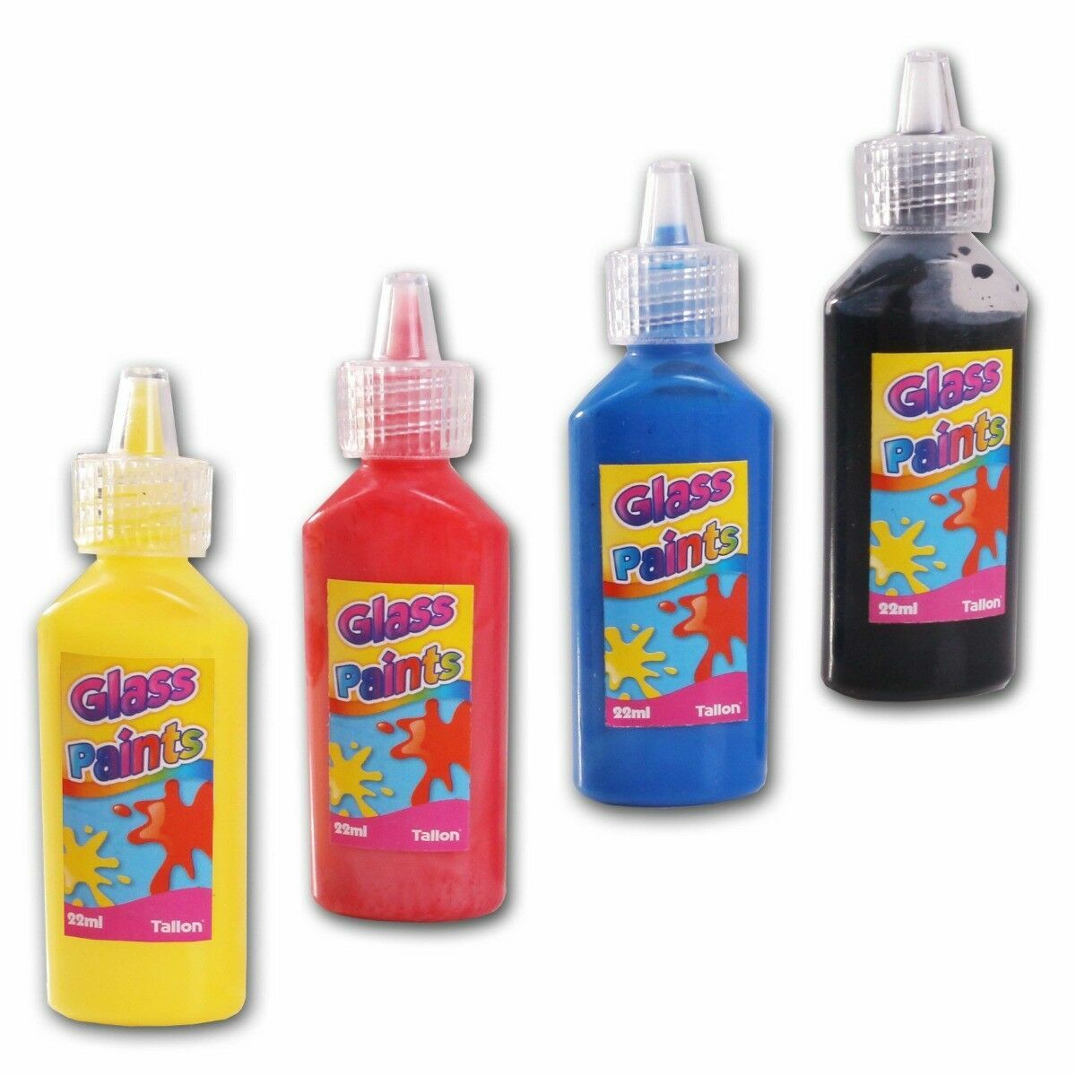 4x Glass Paint Set Painting Kit Black Outliner Transparent Opaque