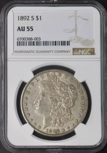 1892-S Morgan Silver Dollar - NGC AU55 - ✪COINGIANTS✪