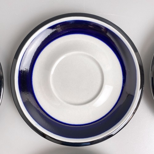 (8) ARABIA Martsila Finland Stoneware Saucers Blue Stripe 6 1/4 in - Set Of 8 - Picture 12 of 20