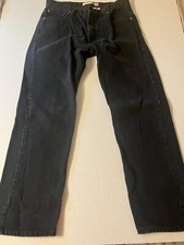 Levi's 505 Regular Straight Fit Men's Jeans 36x32 Black 100 Denim