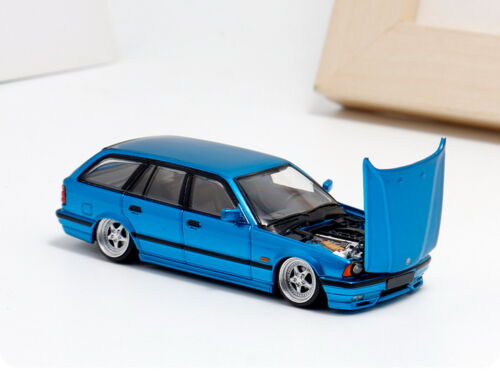 Mortal 1/64 Scale BMW E34 Touring Blue Diecast car Model Toy Collection - Picture 3 of 6