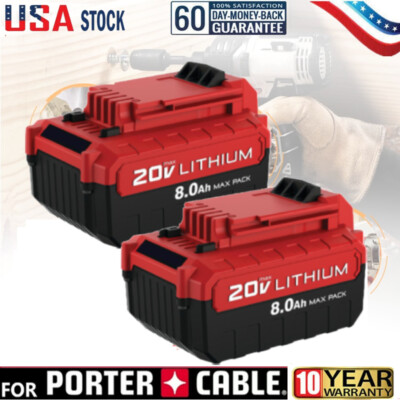 1-2x 20V Max Lithium-Ion for Porter Cable 20Volt 8.0Ah Battery PCC685L PCC682L