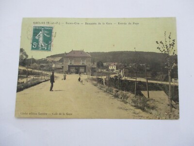 CPA ESSONNE 91 SACLAS SAINT CYR ABSTIEG VOM BAHNHOF LANDSEINGANG