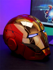 Gold Iron Man MK5 AutoKing Helmet Electronic Voice Activated Open Close Mask NEW