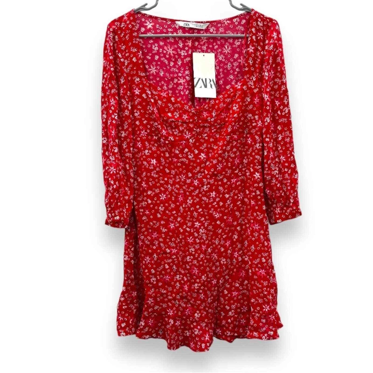 Zara red top and white dress
