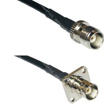 RFC195 TNC FEMALE to BNC Flange Female Coax RF Cable USA-Ship Lot