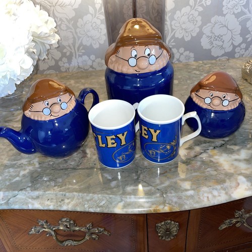 Tetley Tea Folk Wade Bundle Biscuit Jar Teapot Sugar Bowl Mugs eBay