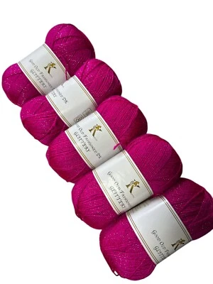 Good Old Fashioned DK Glitter Knitting/Crochet Yarn 5x100g 100% Acrylic 27