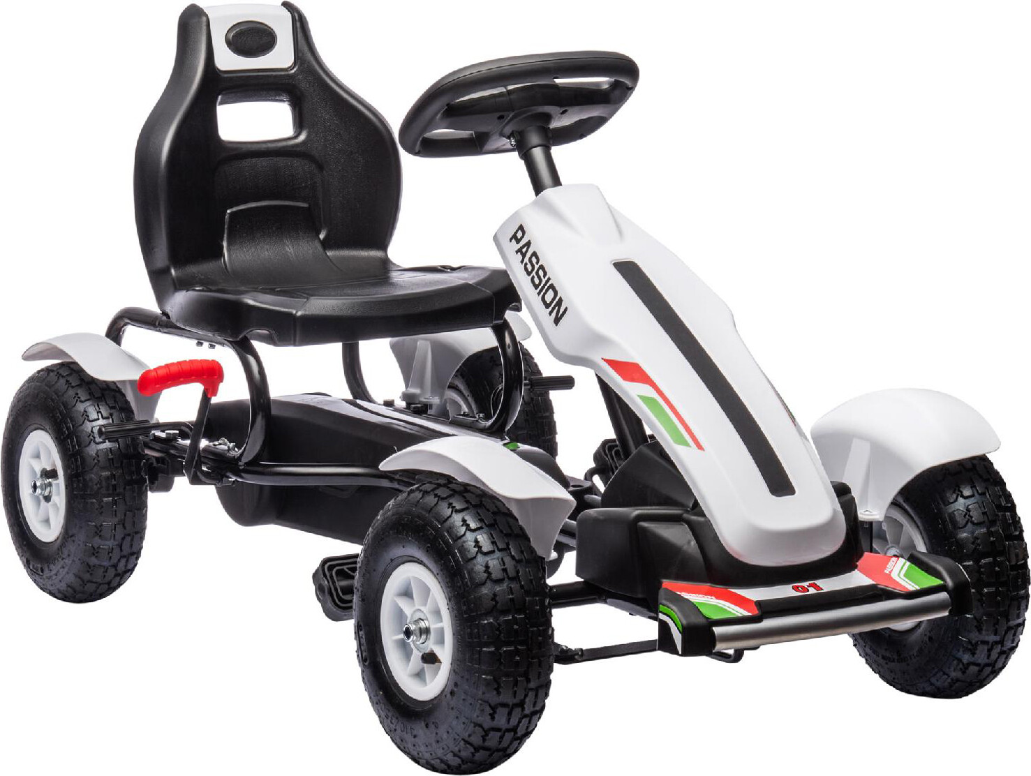 Go Kart a Pedali Bambini 5-12 Anni Sedile Regolabile e Freno a Mano DecHome