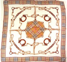 SCARF Silk Women H Style NEW Sealed 22x22 Inch France SUPERB