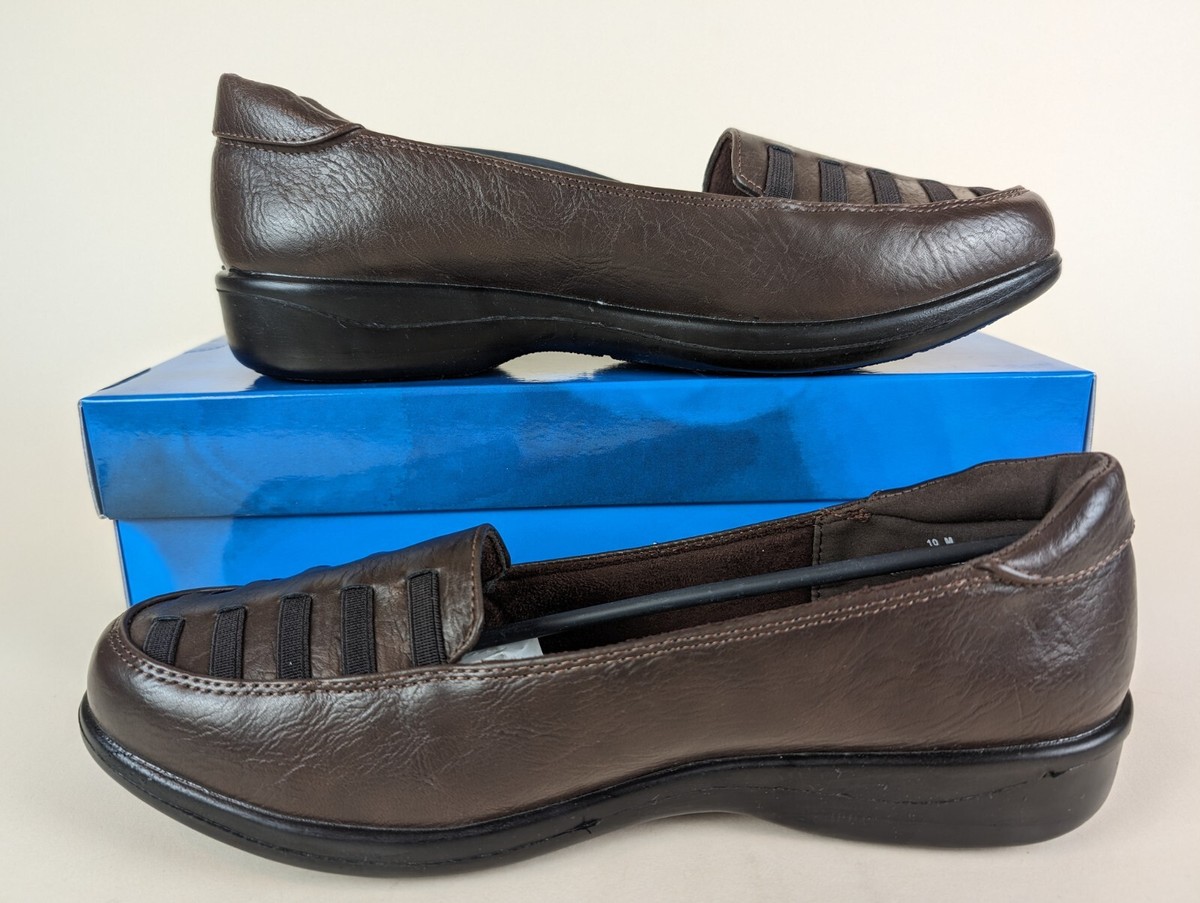 Easy Street Genesis Loafers Womens 10 M Brown Burnish Slip On Flat
