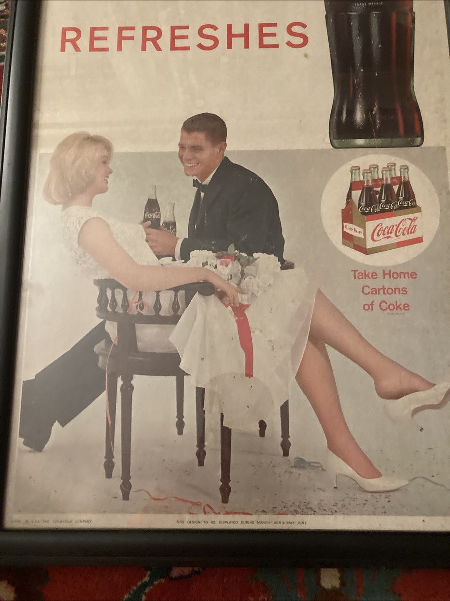 coca cola original vintage cardboard signs Poster Litho