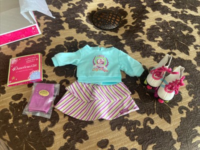 AMERICAN GIRL DOLL ROLLER SKATING SET HOODIE/SKIRT/LEG WARMERS/SKATES  *Defects*