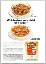1977 PRINT AD General Mills Trix Cereal Which give your child less sugar? Rabbit