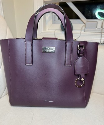 Kate Spade New York Plum Leather Top Handle Tote Bag Burgundy
