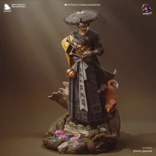 Atsu | 1/8 Scale Unpainted Resin Kit | Neko Figurines Samurai Diorama