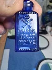Antique Poison Bottle Very Nice I Paid 250 3 Years Ago Cobalt Blue