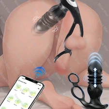 Male Prostate Massager Thrusting Vibrator Anal Butt Plug Dildo Sex Toys for Men