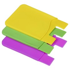 3pcs Smartphone Back Paper Silicone Case, Purple/Green/Yellow