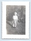 Old Vintage Photo SOLO BOY STANDING OUTSIDE IN YARD ANTIQUE SNAPSHOT