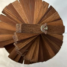 MCM Vintage Wooden Helix Wind Spinner Whirligig Folk Art 21”x8” Spiral Wood