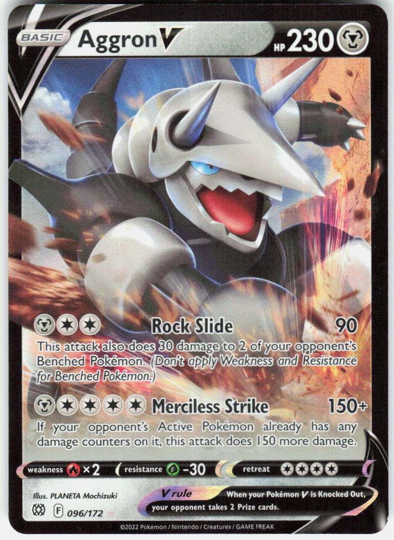 Pokemon TCG Aggron V Brilliant Stars 096/172 Ultra Rare Holo NM