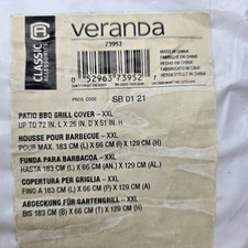 BBQ Grill Cover XXL 72 x 26 x 51 Unused Classic Accessories Veranda