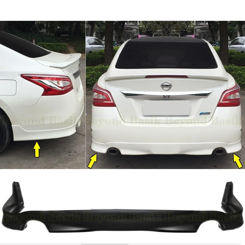 For 2013-2015 NISSAN ALTIMA Front+Rear Bumper Chin lip+Side Skirts 4pc Body Kit Foto 4 de 4