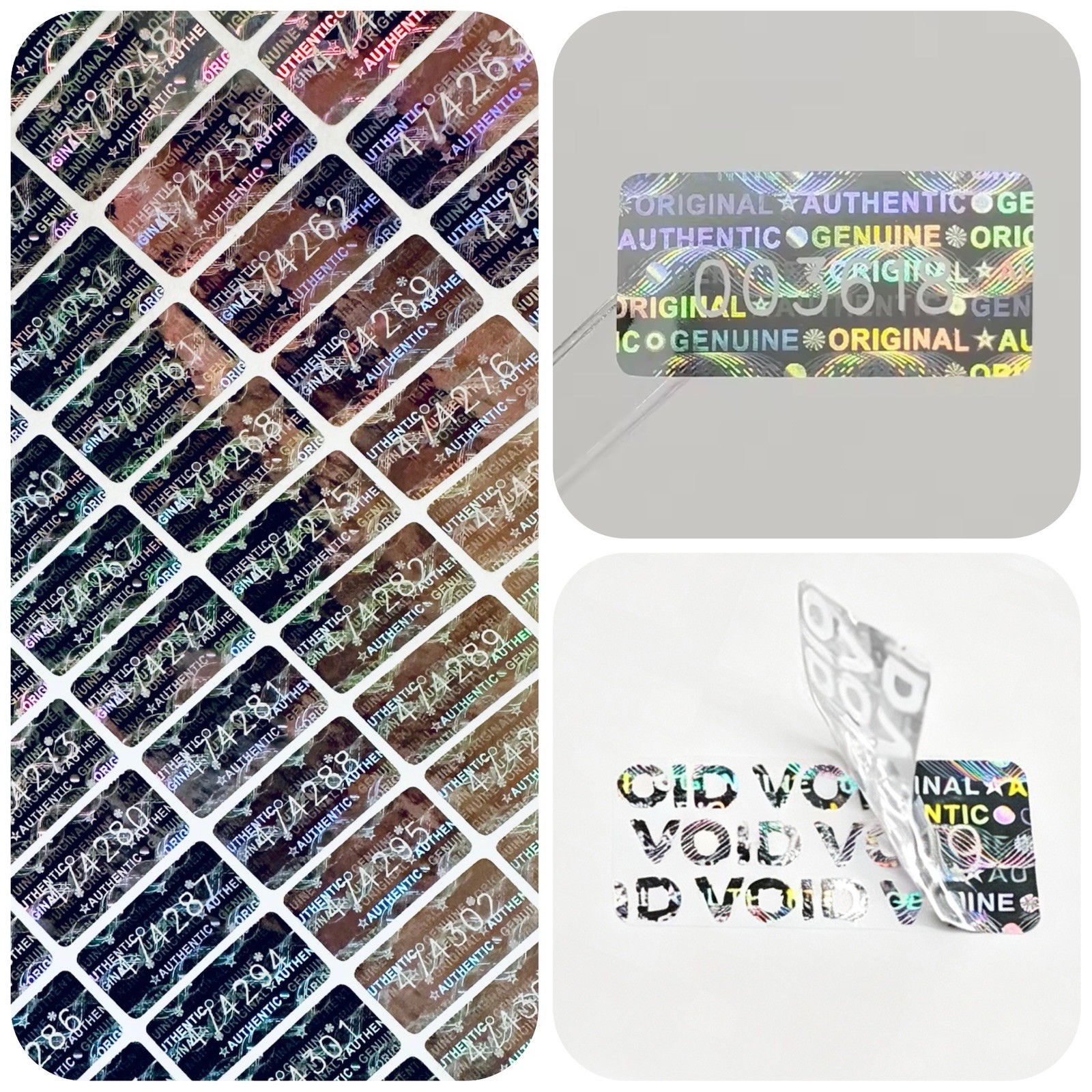 98x Security Tamper Evident Warranty Void Hologram Numbered Sticker Labels