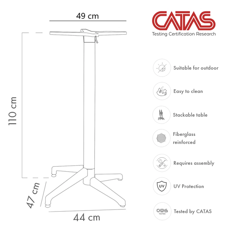 Mod. MOON BASE 49 cm Base de table d’extérieur Anthracite H.110 cm Pliable - Photo 2/4