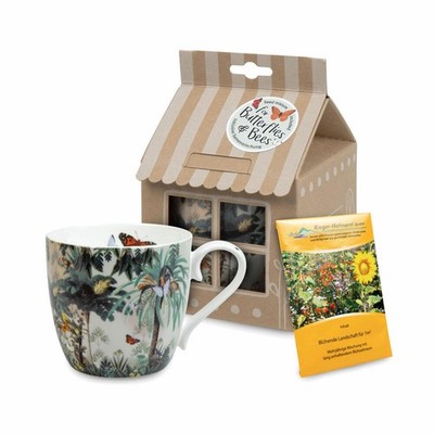Könitz Becher Jungle heritage - Binny Talib, mit Blumensamen, Bone China, 425 ml