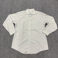 Brooks Brothers Dress Shirt Mens 16.5 34/35 White Stripe Regent Non Iron Supima