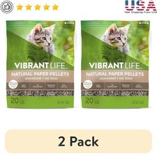 Unscented Natural Paper Cat Litter 20 Lb 2 Pack Dust Free Absorbent Eco Friendly